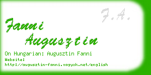 fanni augusztin business card